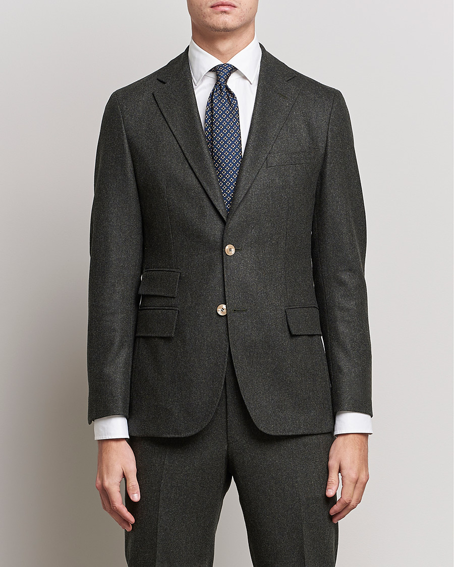 Men |  | Morris Heritage | Keith Flannel Suit Blazer Green