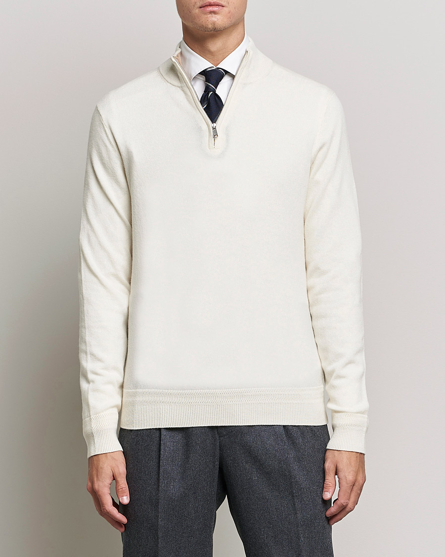 Men | Morris Heritage | Morris Heritage | Dalton Wool/Cashmere Half Zip Off White
