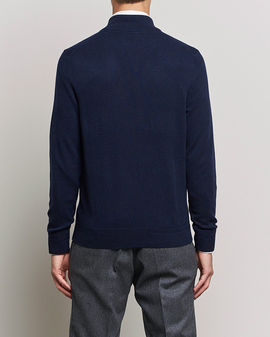 Men | Sweaters & Knitwear | Morris Heritage | Dalton Wool/Cashmere Half Zip Navy