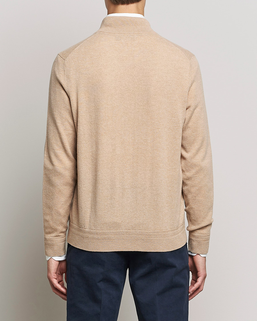 Men | Sweaters & Knitwear | Morris Heritage | Dalton Wool/Cashmere Full Zip  Camel