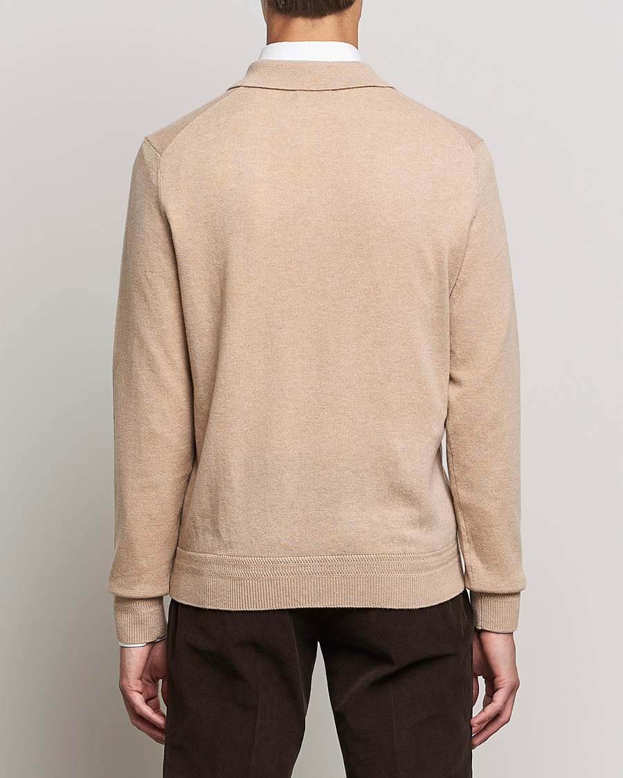Men | Sweaters & Knitwear | Morris Heritage | Dalton Wool/Cashmere Polo Camel