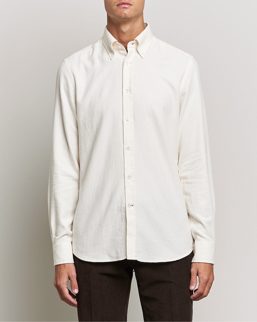 Men |  | Morris Heritage | Button Down Flannel Shirt Off White