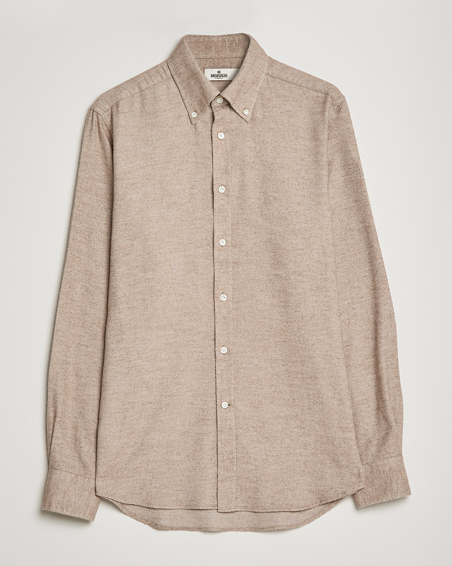 Men | Shirts | Morris Heritage | Button Down Flannel Shirt Brown