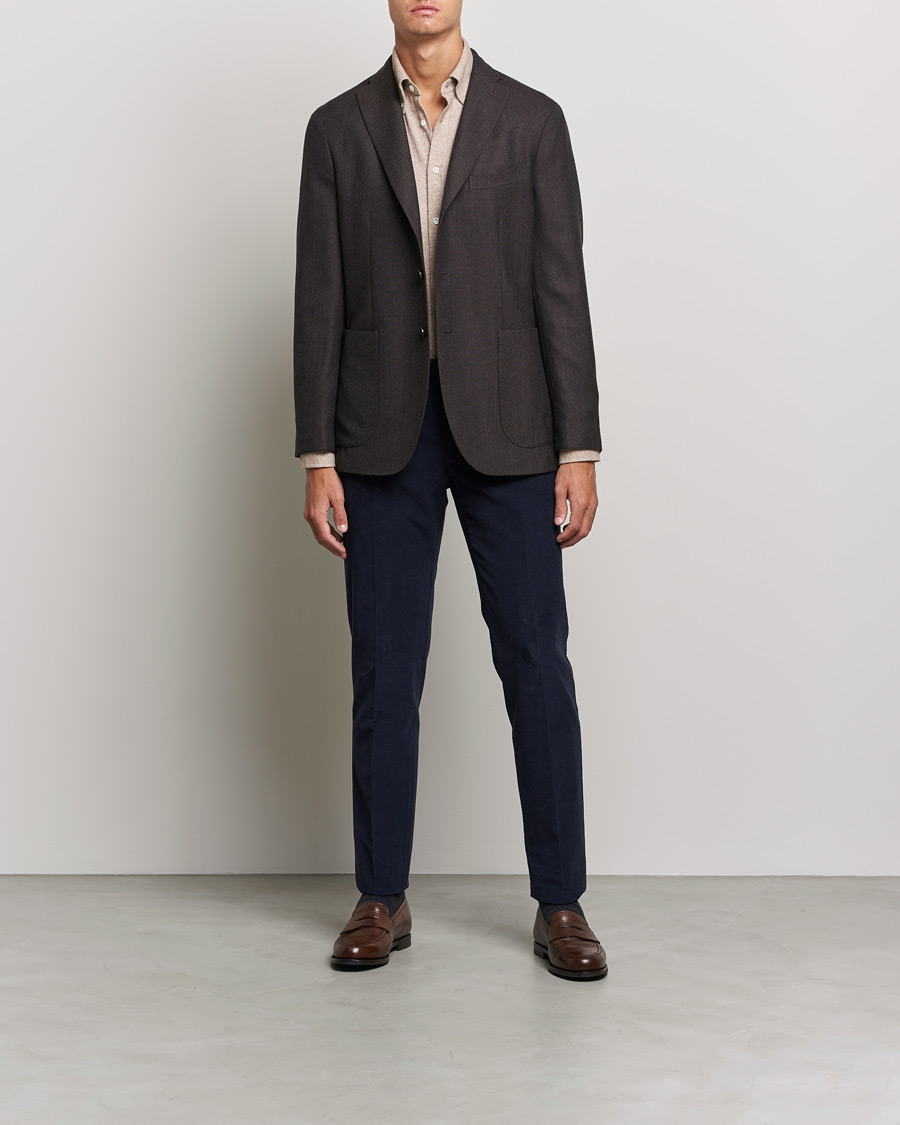 Men |  | Morris Heritage | Button Down Flannel Shirt Brown