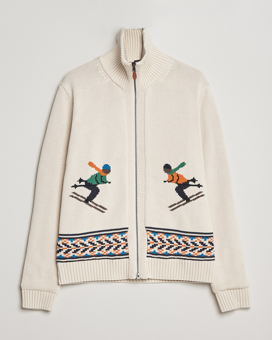 Men | Sweaters & Knitwear | Morris | Clyde Full Zip Cardigan Off White