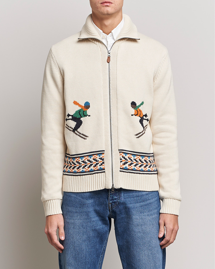 Men | Sweaters & Knitwear | Morris | Clyde Full Zip Cardigan Off White