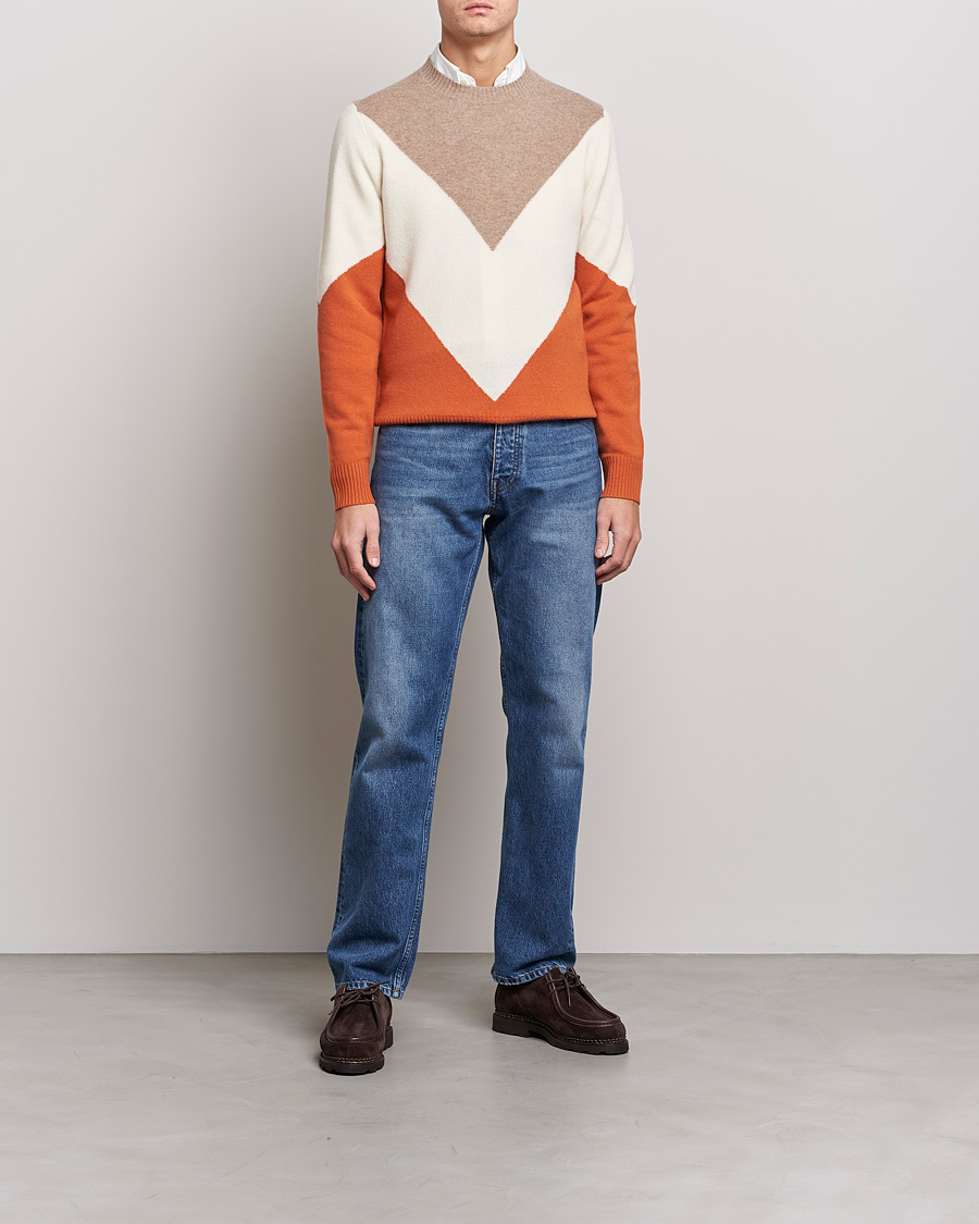 Men | Sweaters & Knitwear | Morris | Novello Crew Neck Orange