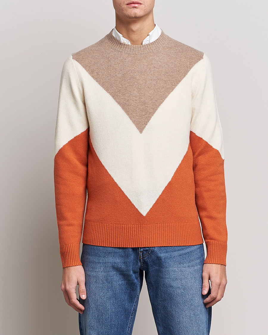 Men | Sweaters & Knitwear | Morris | Novello Crew Neck Orange