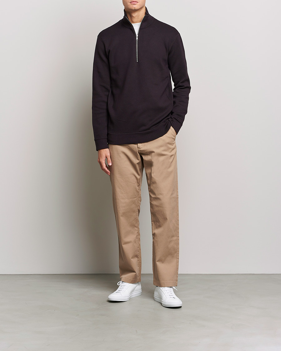 Men | Sweaters & Knitwear | NN07 | Luis Knitted Half-Zip Sweater Bordeux