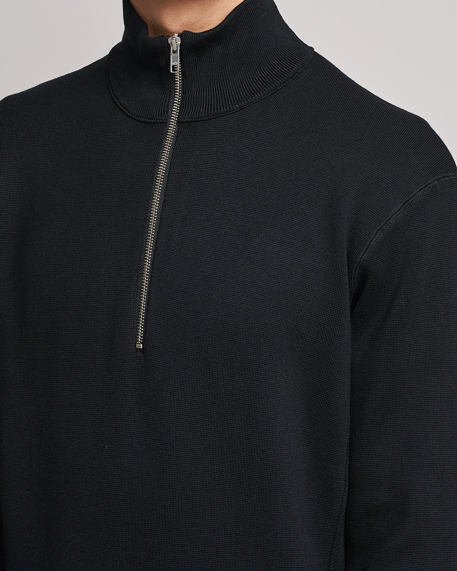 NN07 Luis Knitted Half-Zip Sweater Black at CareOfCarl.com