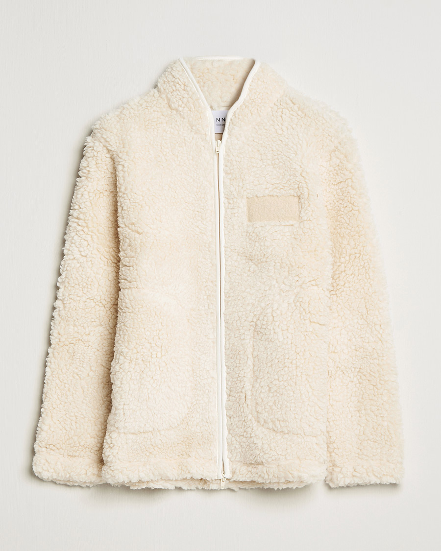 Men | Sweaters & Knitwear | NN07 | Morten Fleece Full Zip Ecru