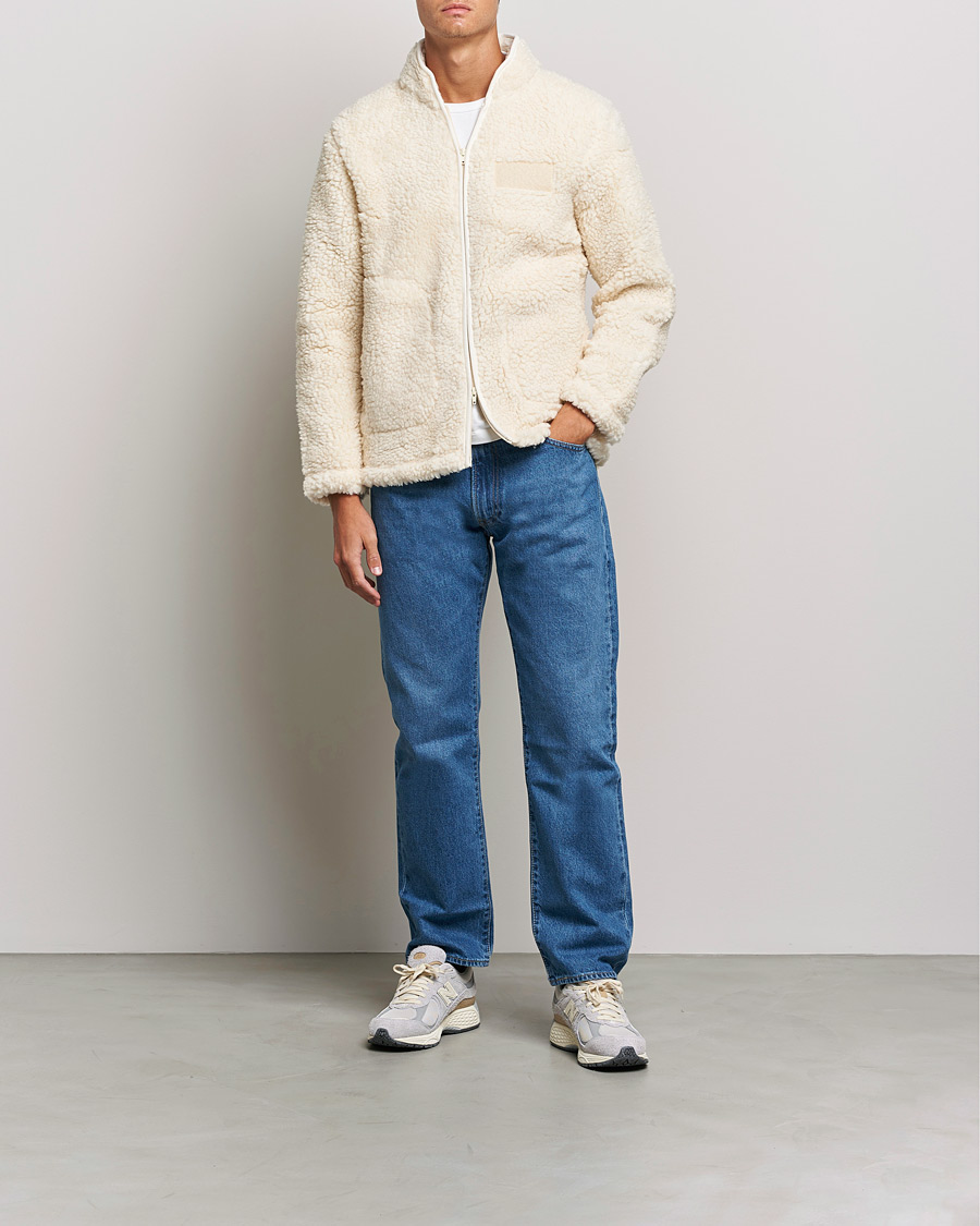 Men | Sweaters & Knitwear | NN07 | Morten Fleece Full Zip Ecru
