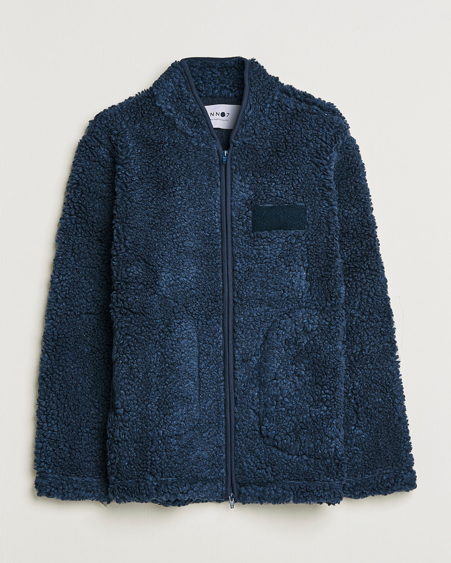 Men | Sweaters & Knitwear | NN07 | Morten Fleece Full Zip Sea Blue