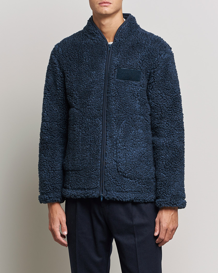 Men | Fleece Sweaters | NN07 | Morten Fleece Full Zip Sea Blue