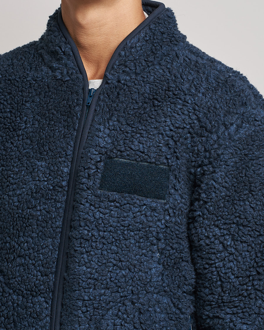 Men | Sweaters & Knitwear | NN07 | Morten Fleece Full Zip Sea Blue