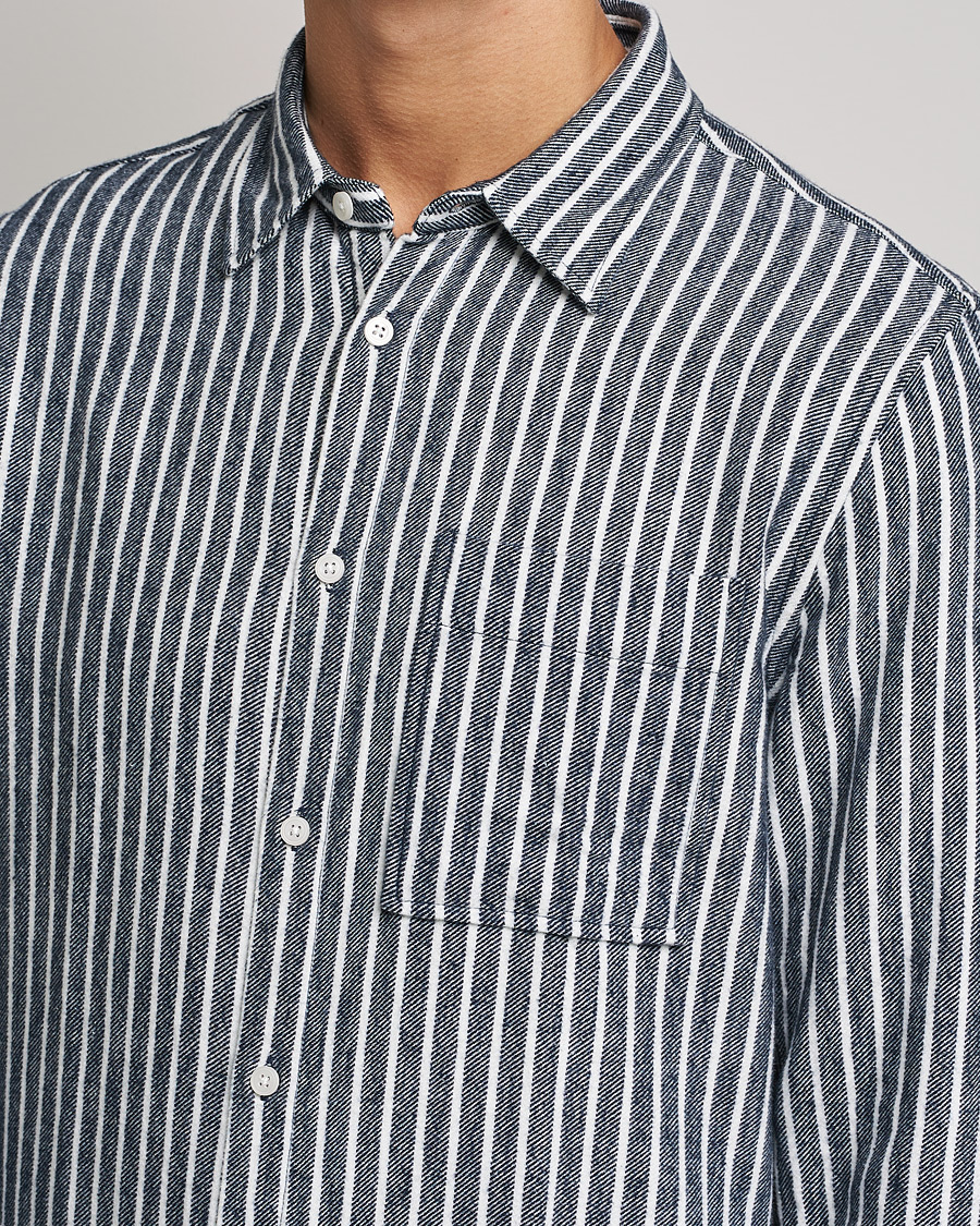 Men | Shirts | NN07 | Arne Flannel Striped Shirt Blue/White