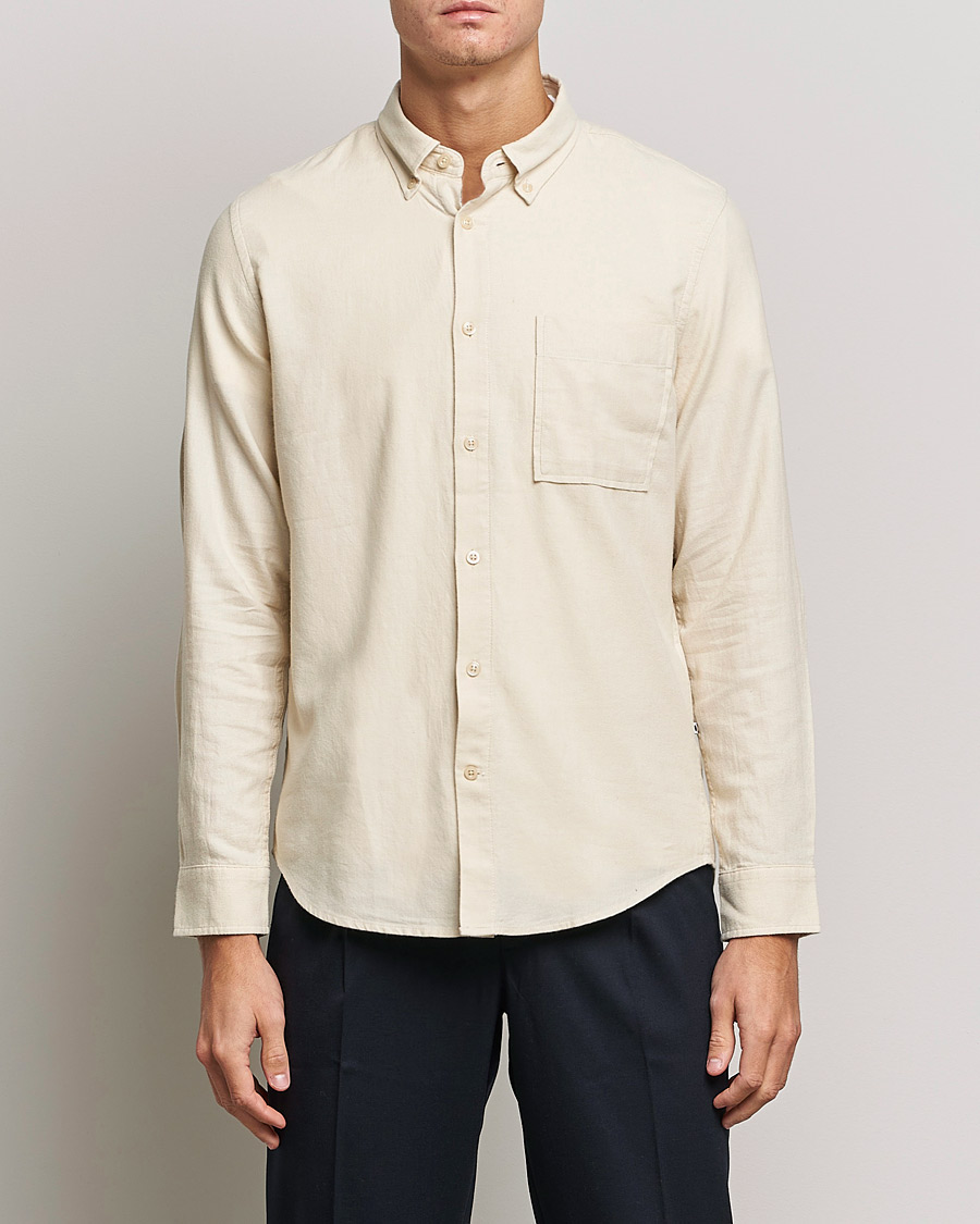 Men | Flannel Shirts | NN07 | Arne Brushed Flannel Shirt Ecru