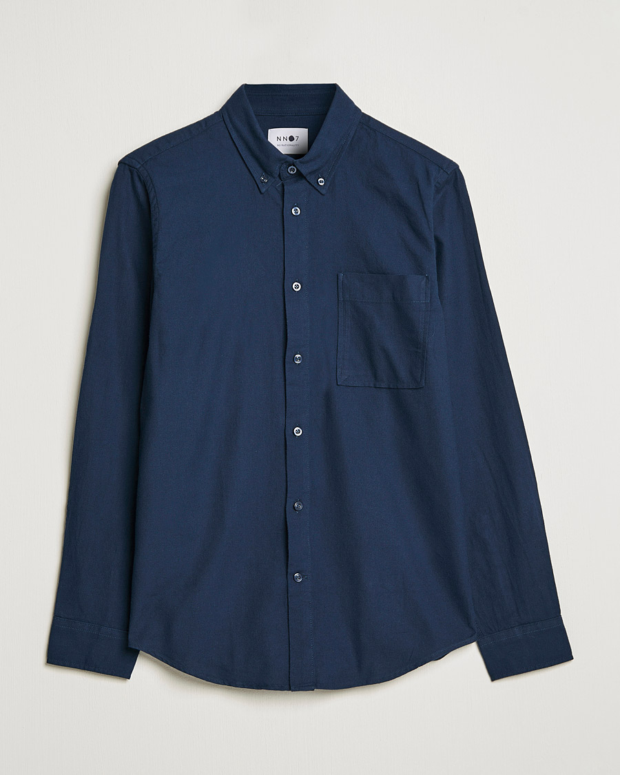 Men | Flannel Shirts | NN07 | Arne Brushed Flannel Shirt Navy Blue