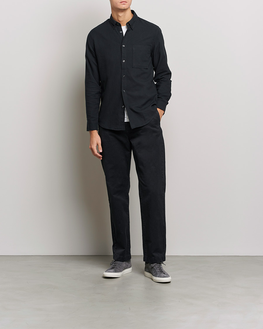 Men | Flannel Shirts | NN07 | Arne Brushed Flannel Shirt Black