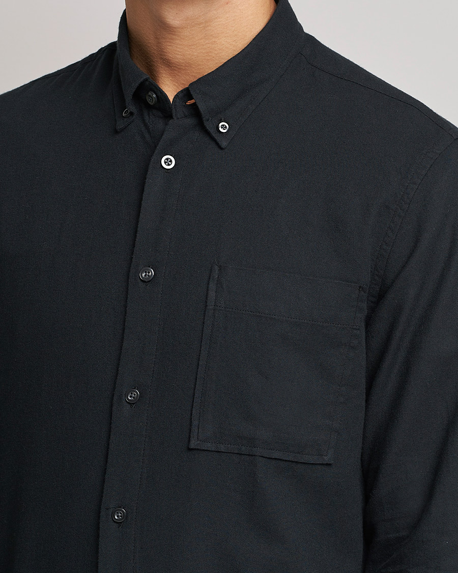 Men | Shirts | NN07 | Arne Brushed Flannel Shirt Black