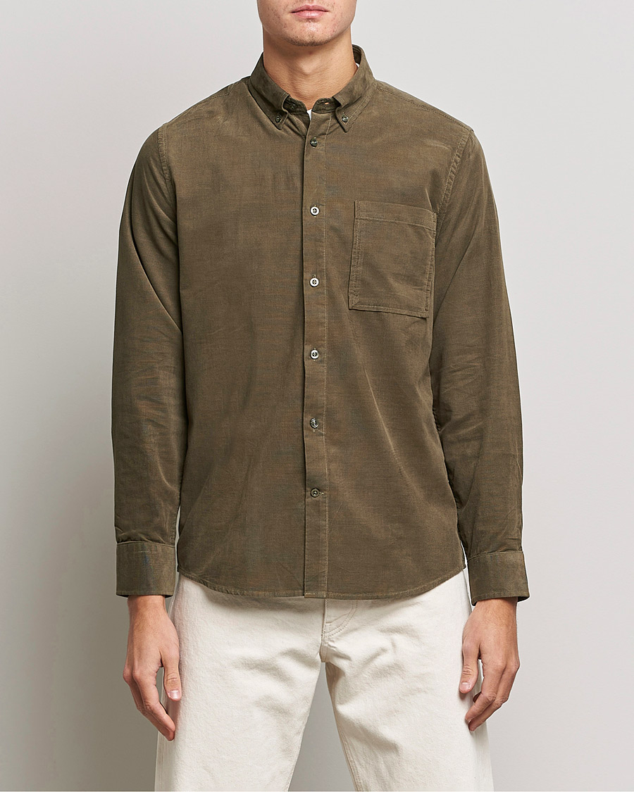Men | Shirts | NN07 | Arne Corduroy Shirt Dark Clay