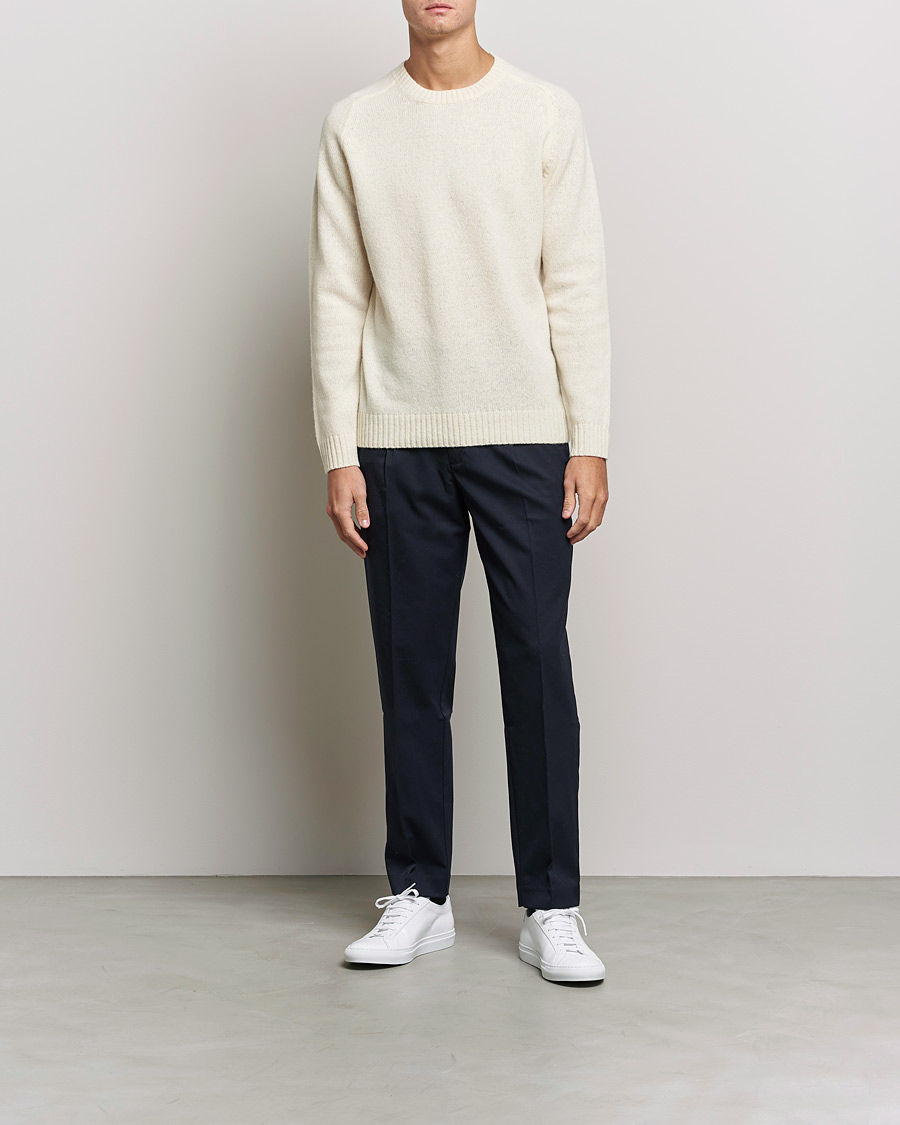 Men | Sweaters & Knitwear | NN07 | Nathan Brushed Crew Neck Ecru