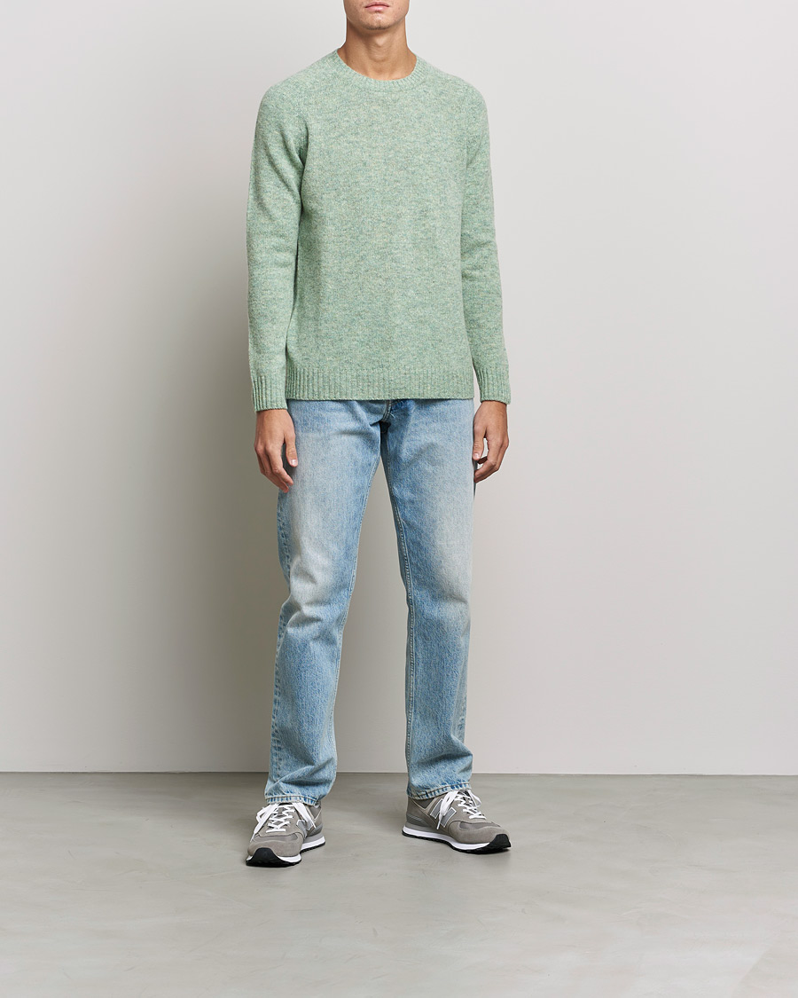 Men | Sweaters & Knitwear | NN07 | Nathan Brushed Crew Neck Dusty Green