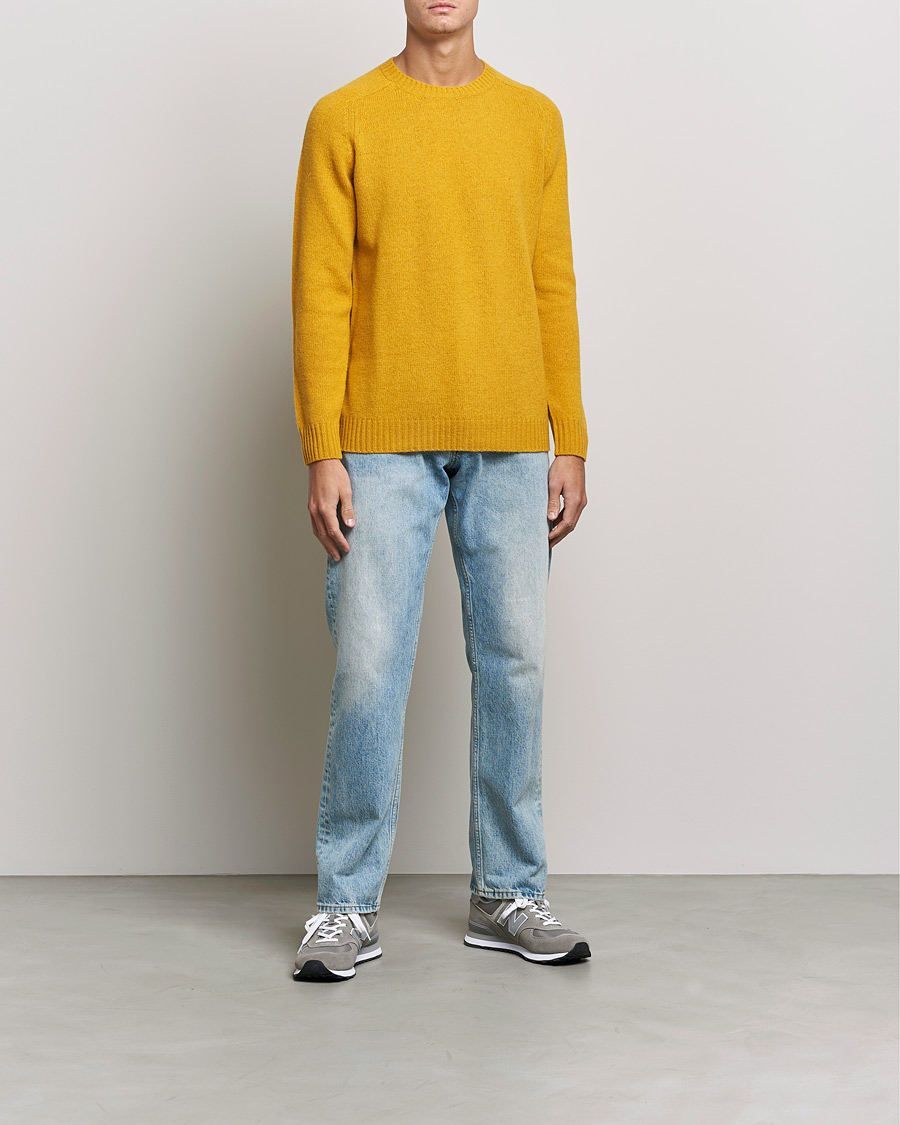 Men | Sweaters & Knitwear | NN07 | Nathan Brushed Crew Neck Yellow