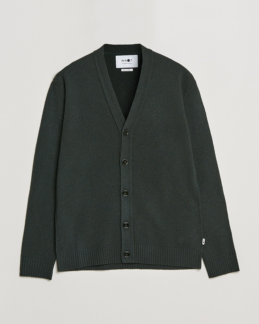 Men | Sweaters & Knitwear | NN07 | Bjorn Lambswool Cardigan Dark Army