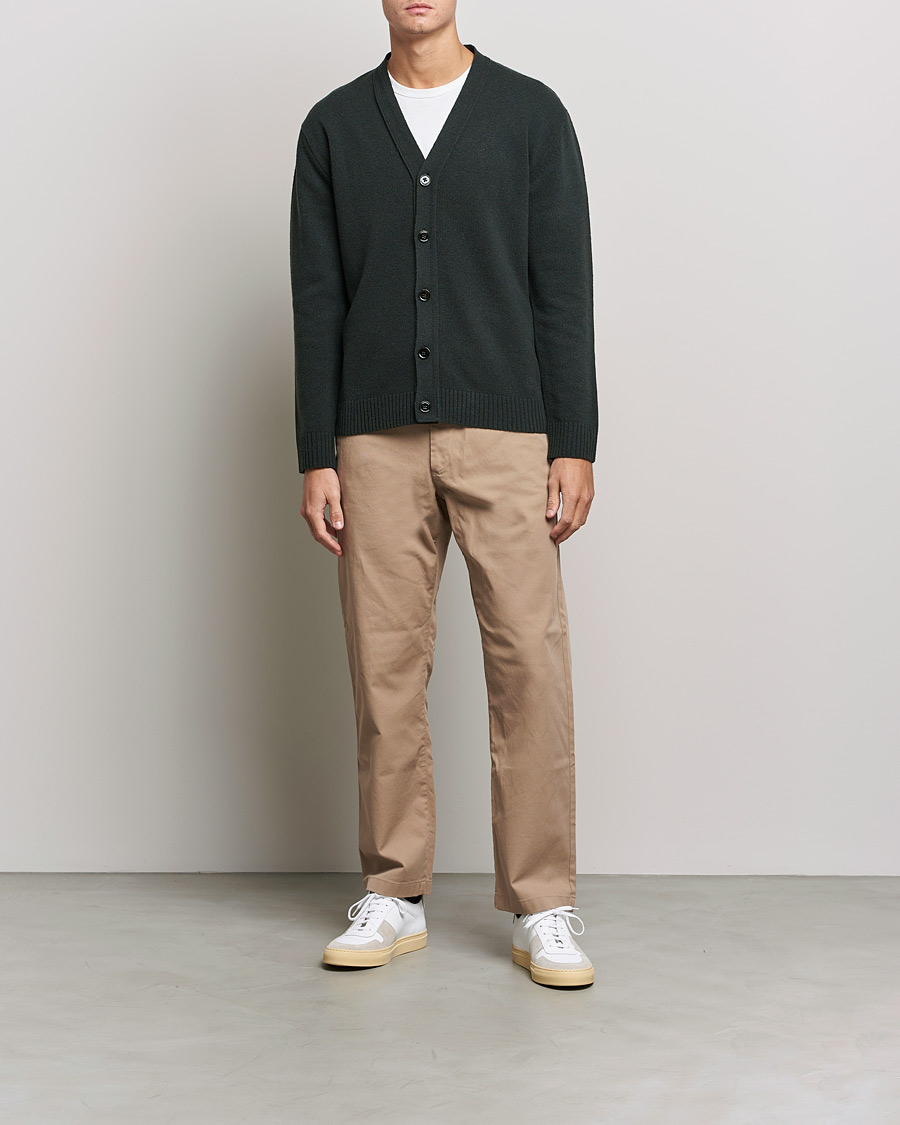 Men | Sweaters & Knitwear | NN07 | Bjorn Lambswool Cardigan Dark Army