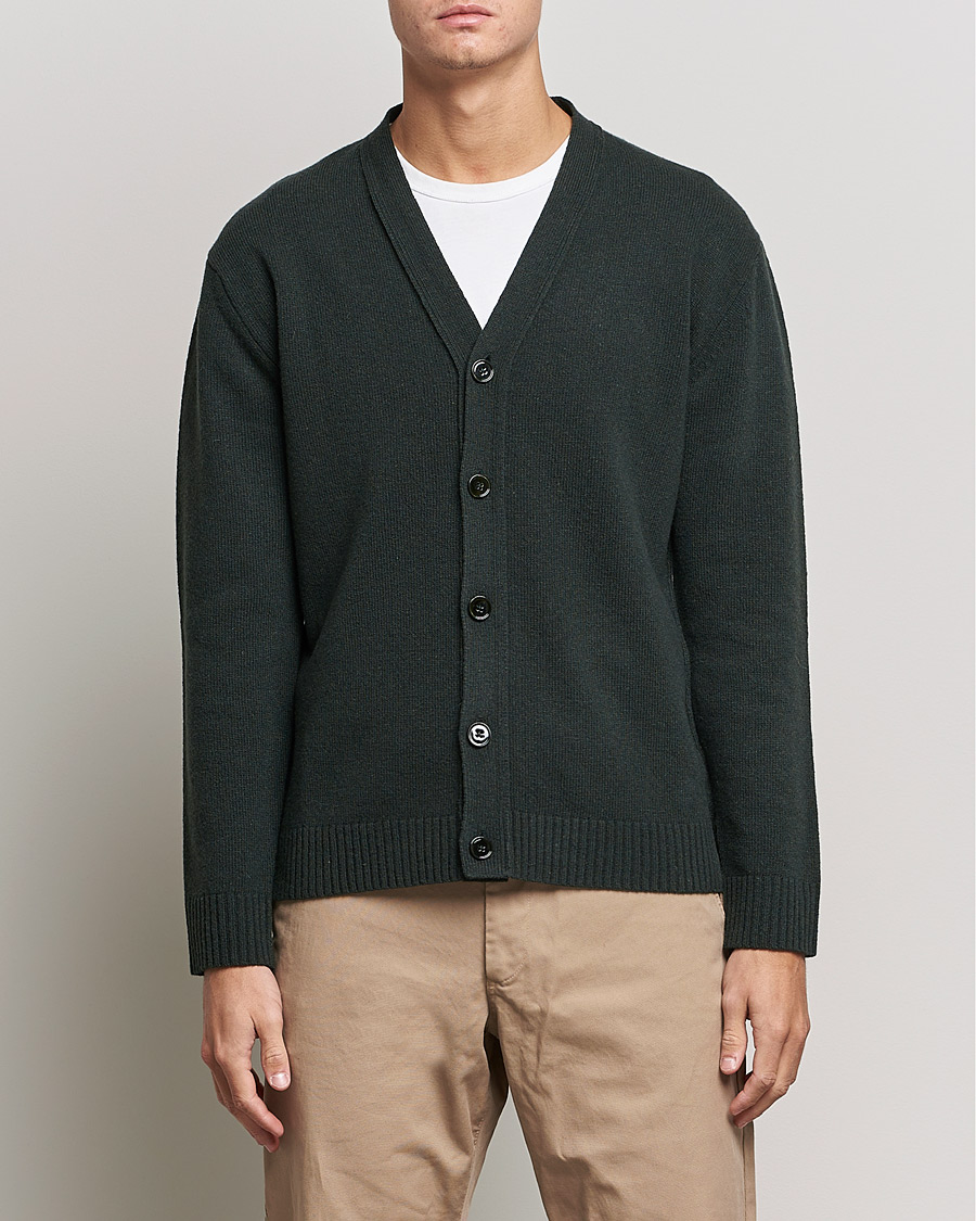 Men | Sweaters & Knitwear | NN07 | Bjorn Lambswool Cardigan Dark Army