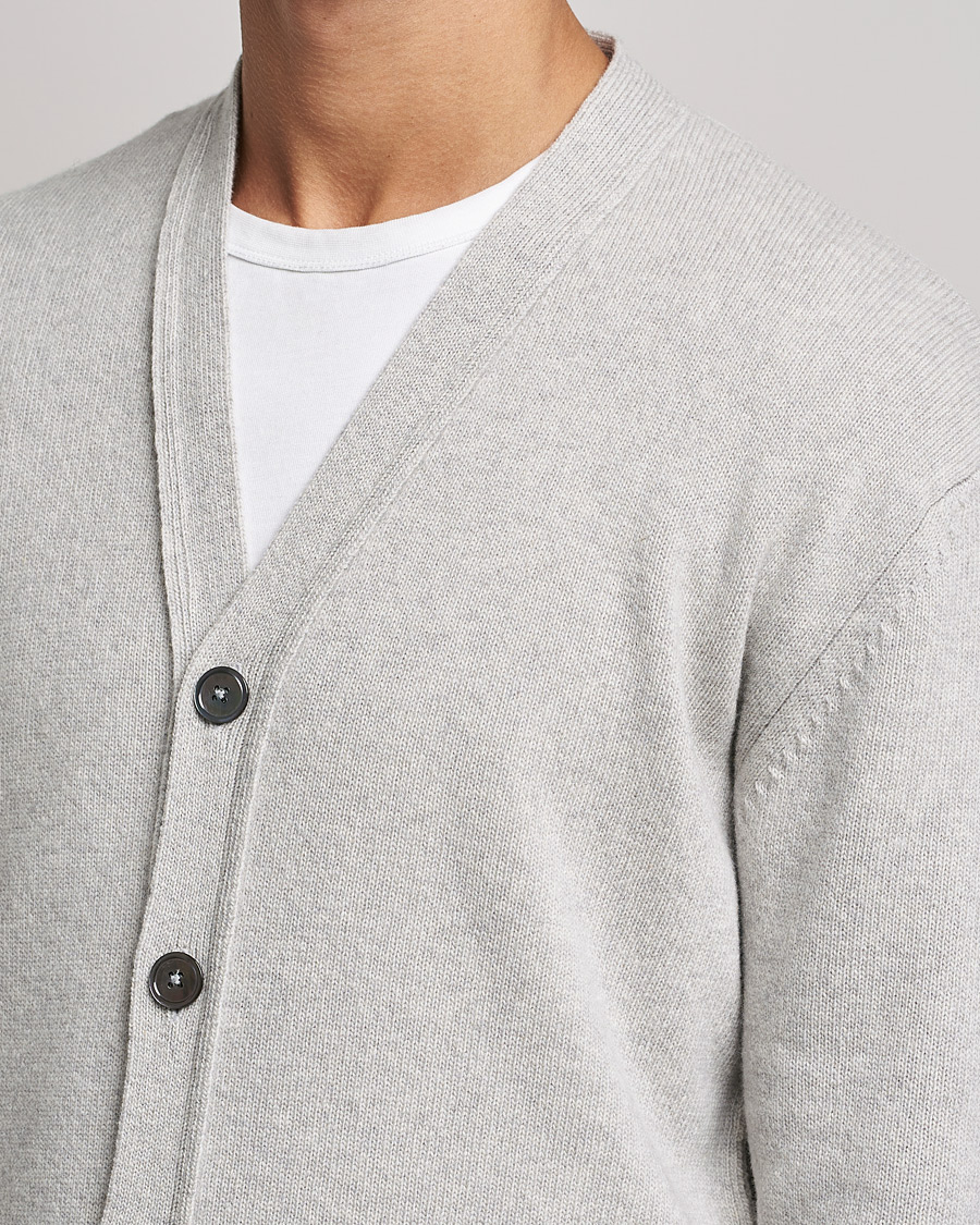 Men | Sweaters & Knitwear | NN07 | Bjorn Lambswool Cardigan Light Grey Melange