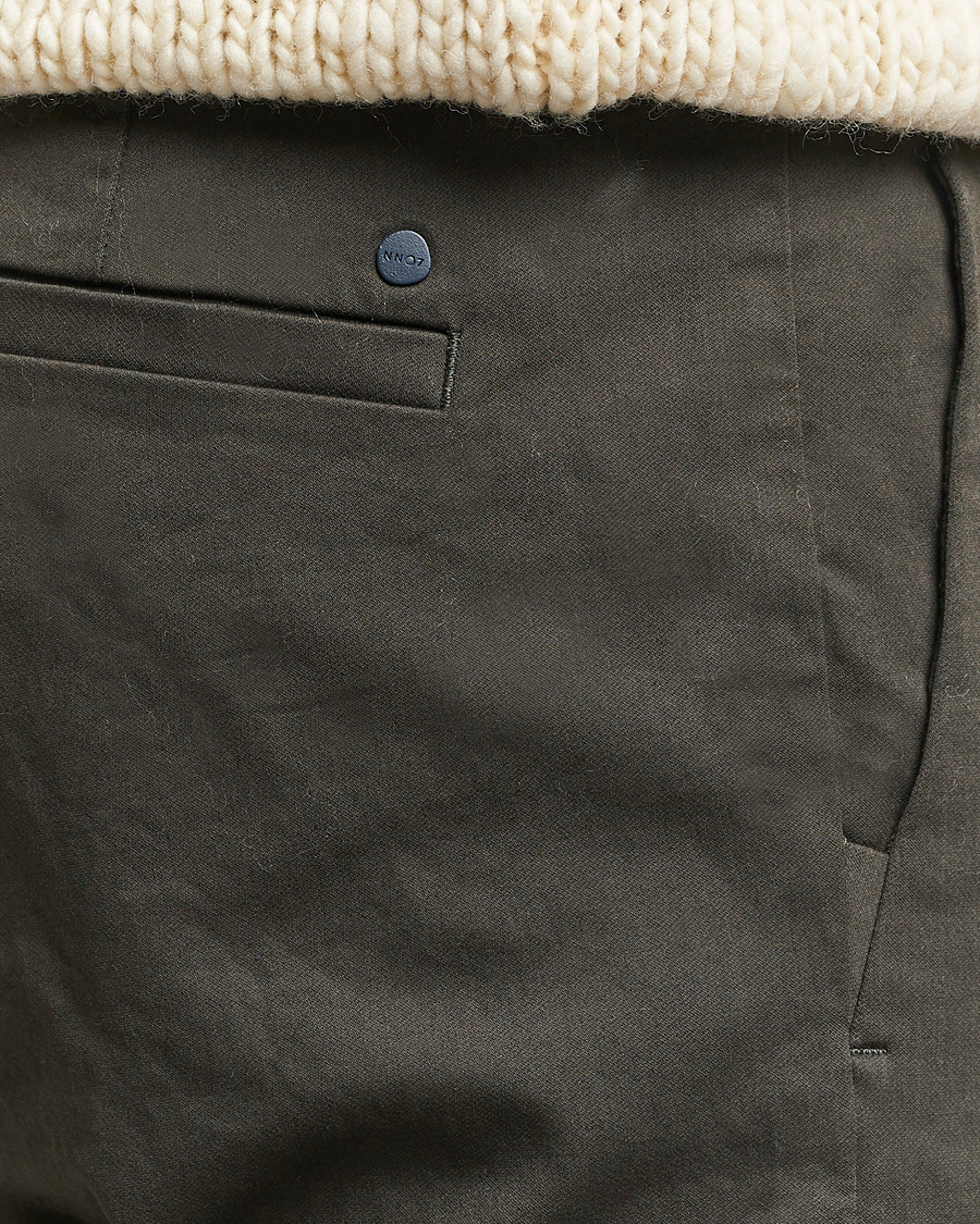 Men | Trousers | NN07 | Theo Regular Fit Stretch Chinos Dark Army