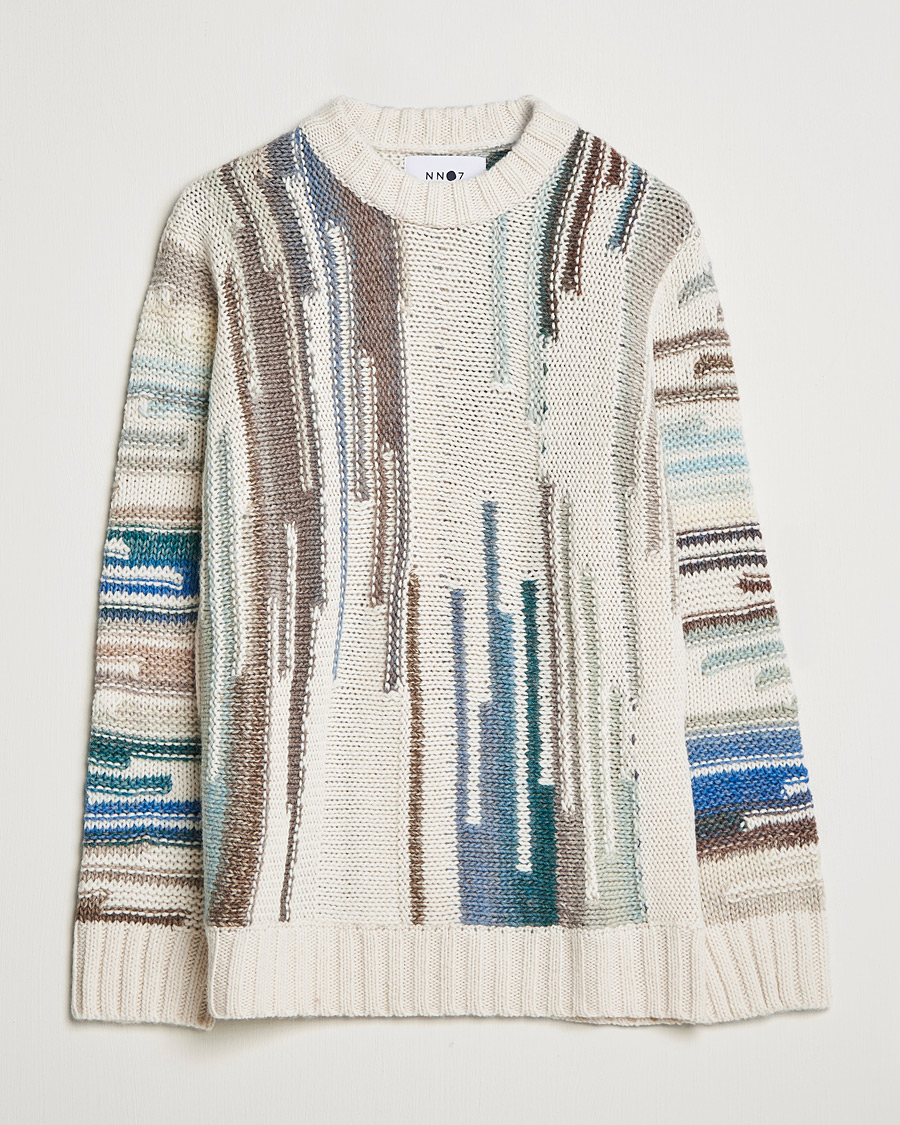 NN07 Brady Knitted Sweater Ecru Mutli at CareOfCarl.com
