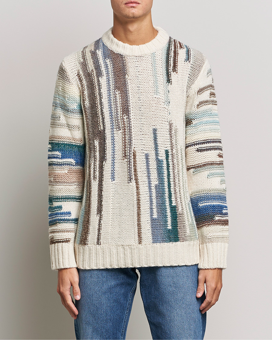 NN07 Brady Knitted Sweater Ecru Mutli at CareOfCarl.com