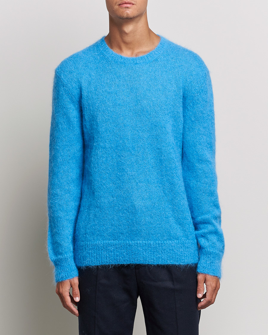 Men |  | NN07 | Walther Alpacka Mohair Knitted Sweater Azur Blue