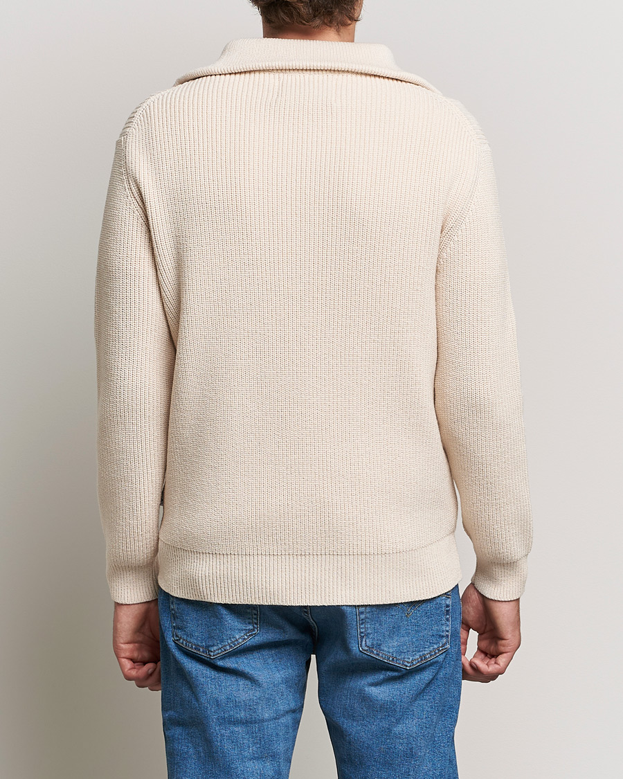 Men | Sweaters & Knitwear | NN07 | Roman Merino Heavy Knitted Half Zip Off White