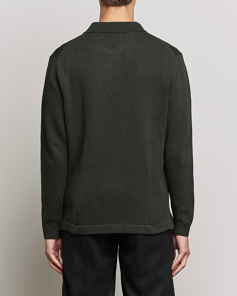 Men | Sweaters & Knitwear | NN07 | Vito Knitted Polo Dark Green