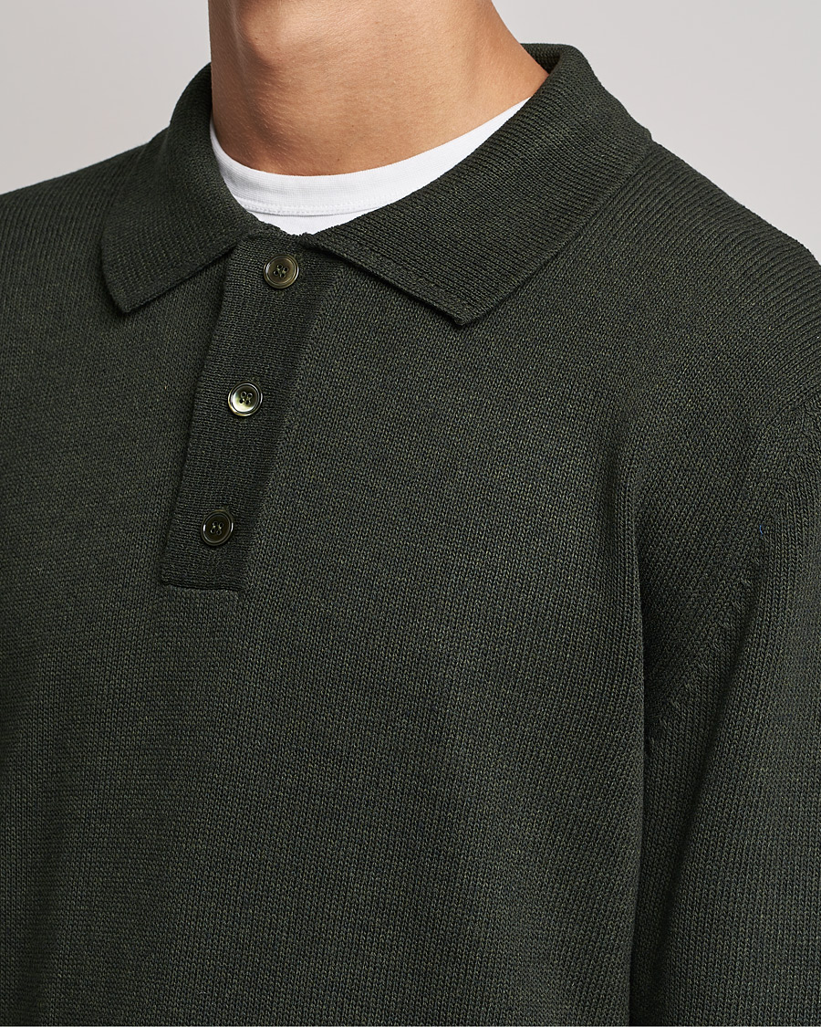 Men | Sweaters & Knitwear | NN07 | Vito Knitted Polo Dark Green