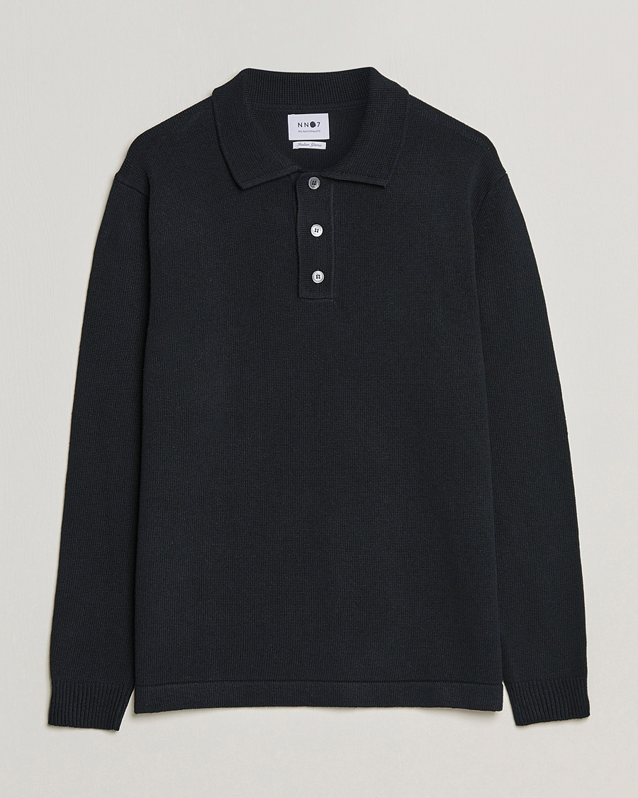 Men | Sweaters & Knitwear | NN07 | Vito Knitted Polo Black