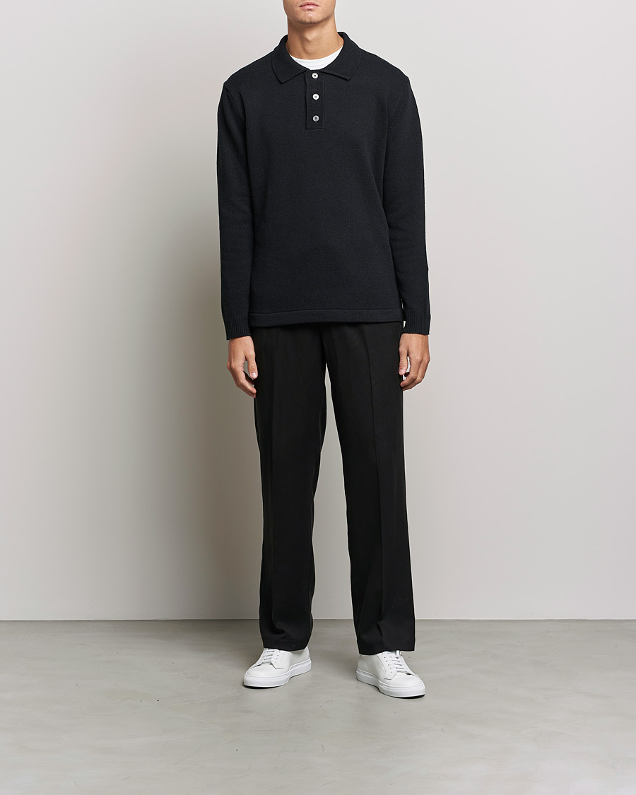 Men | Sweaters & Knitwear | NN07 | Vito Knitted Polo Black