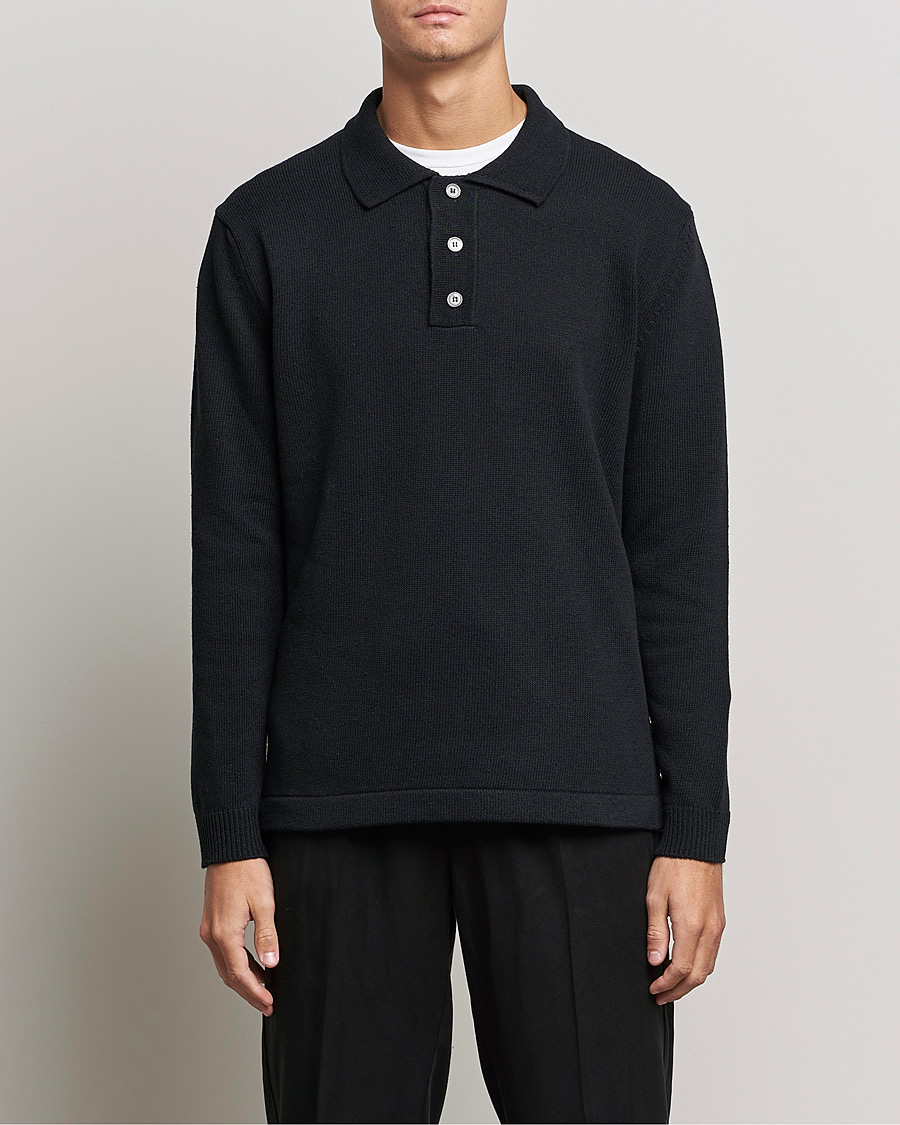 Men | Sweaters & Knitwear | NN07 | Vito Knitted Polo Black