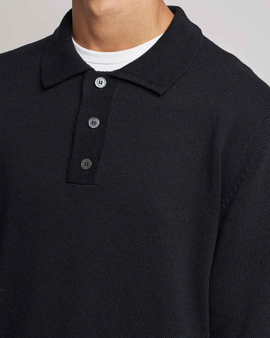 Men | Sweaters & Knitwear | NN07 | Vito Knitted Polo Black