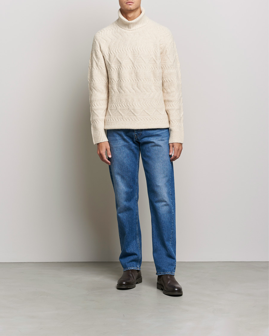 Men | Sweaters & Knitwear | NN07 | Bert Structured Rollneck Ecru