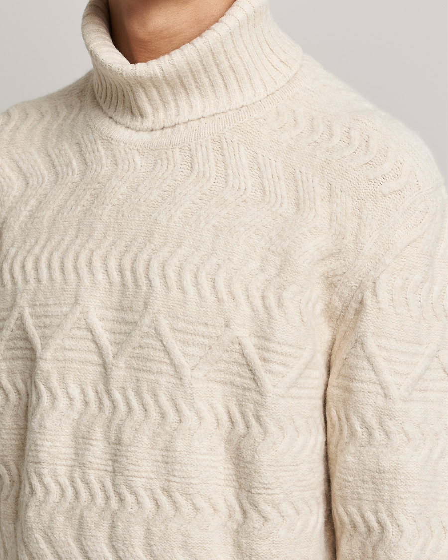 Men | Sweaters & Knitwear | NN07 | Bert Structured Rollneck Ecru
