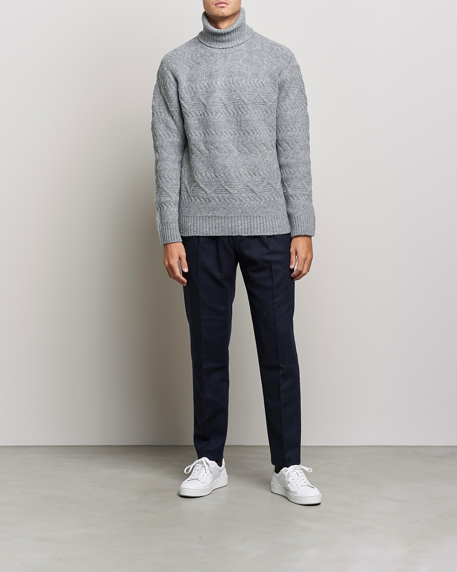Men | Sweaters & Knitwear | NN07 | Bert Structured Rollneck Grey