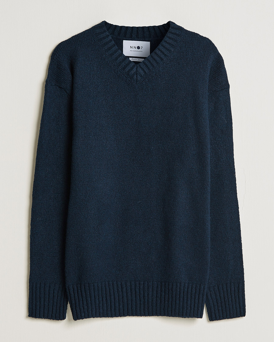 Men | Sweaters & Knitwear | NN07 | Grayson Knitted V-Neck Sweater Navy