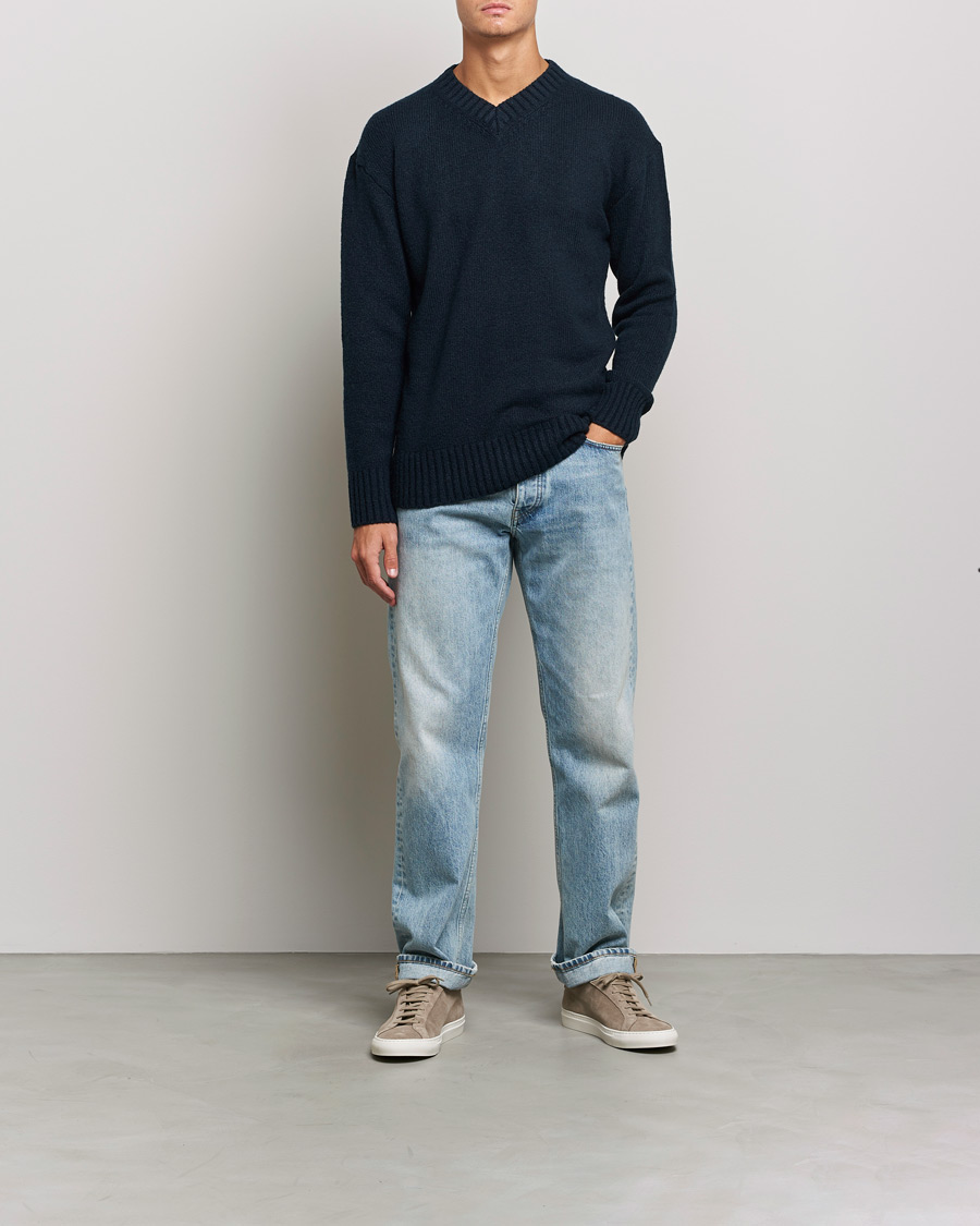 Men | Sweaters & Knitwear | NN07 | Grayson Knitted V-Neck Sweater Navy