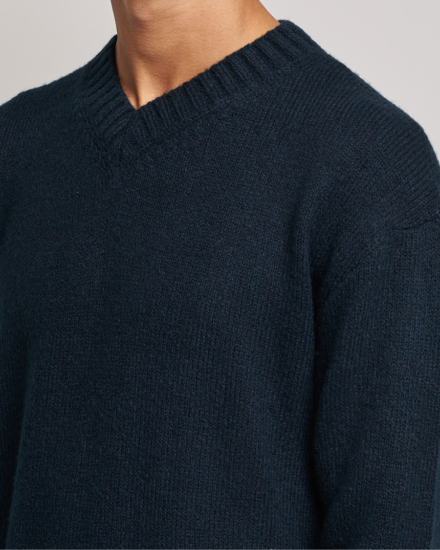Men | Sweaters & Knitwear | NN07 | Grayson Knitted V-Neck Sweater Navy