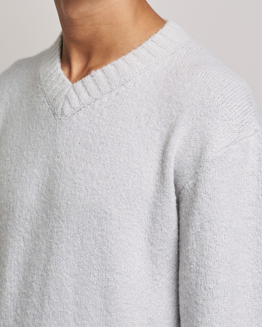 Men | Sweaters & Knitwear | NN07 | Grayson Knitted V-Neck Sweater Light Grey